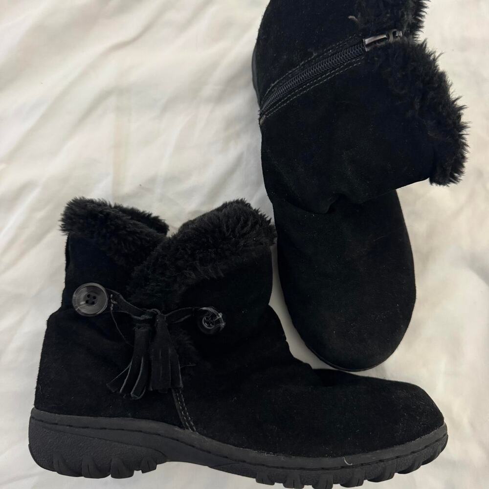 Black khombu boots with fur